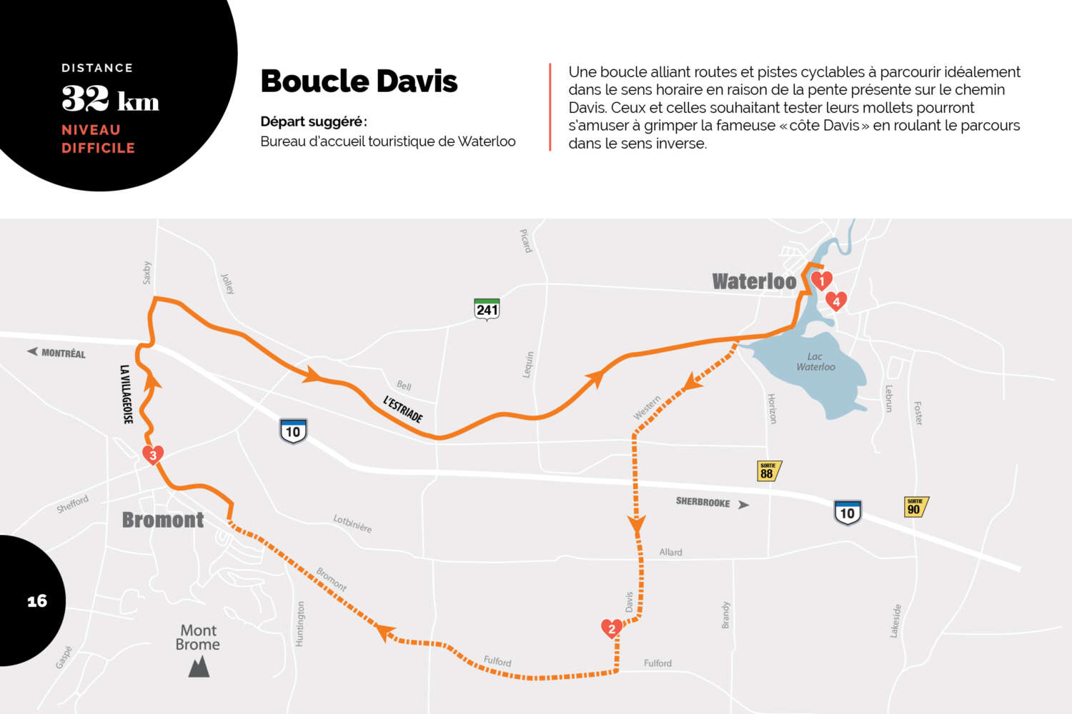 Carte vélo boucle davis